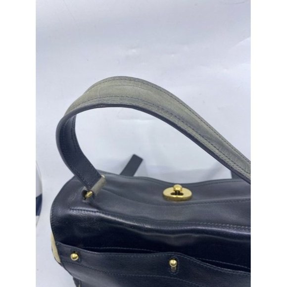 Saint Laurent Muse Two Ysl Embossed Rive Gauge Greenblack Leather Should… - Picture 2 of 11